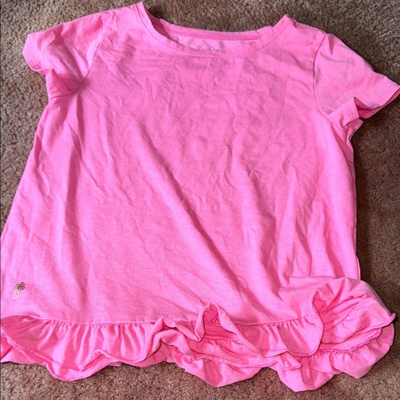 Lilly Pulitzer Pink Ruffle Tee for Kids - Picture 1 of 3